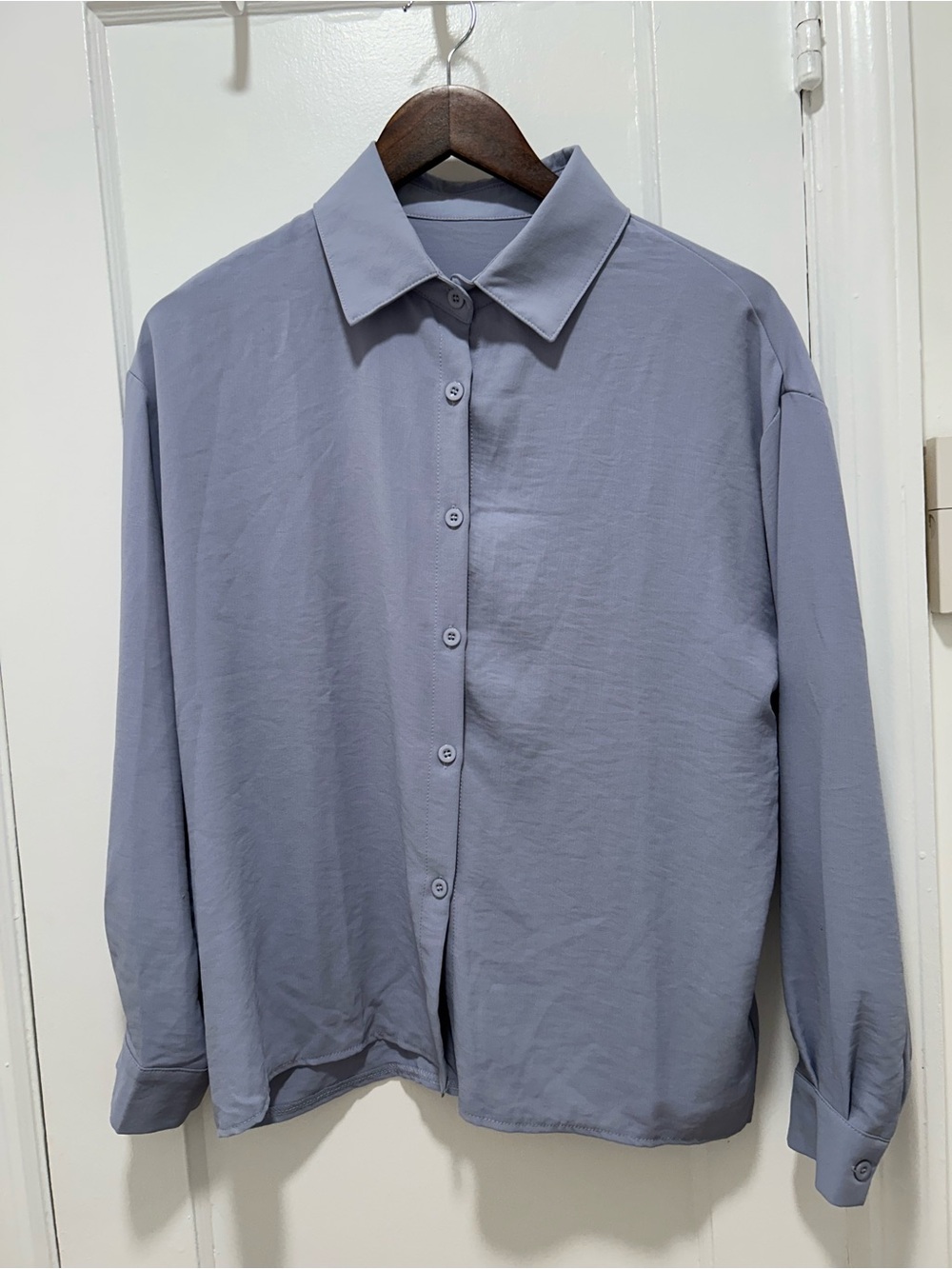 Light Slate Blue Button-Up Shirt